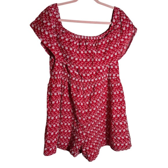 Lane Bryant Red Embroidered Romper – Plus Size 18 - Picture 2 of 13